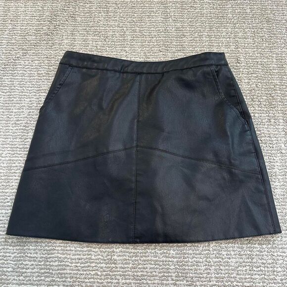 Lulus black faux leather miniskirt going out party club date night small - Picture 2 of 6